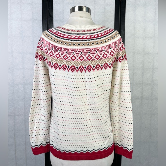 Talbots Christmas holiday Multicolor Knit Sweater - Picture 4 of 9